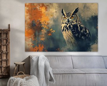 Wachsame Eule mit goldenen Augen von Imperial Art House