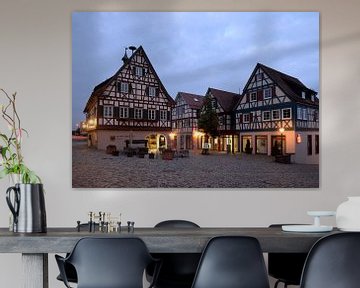 Neubulach, historische oude stad in de avond van Nick Wendt
