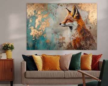 Vos met gouden achtergrond van Imperial Art House
