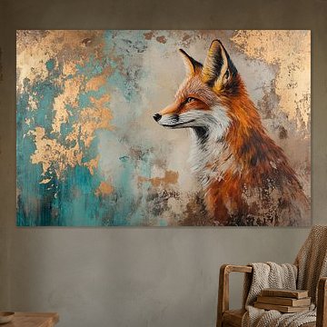 Fox with gold background by Imperial Art House