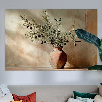 Olijftak in aardewerken vaas van Imperial Art House