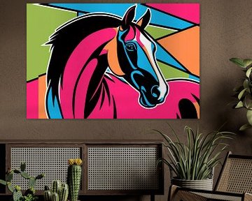 Kleurrijk paard in pop-art stijl van Imperial Art House