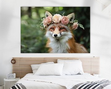 Vos met bloemenkrans portret van Imperial Art House