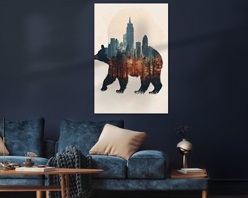 Bear with city and forest by Imperial Art House