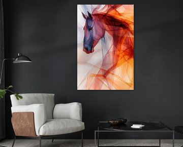 Abstract paard in felle kleuren van Imperial Art House