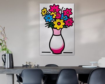 Kleurrijke bloemen in vaas van Imperial Art House