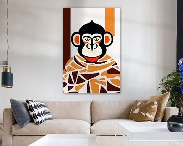 Kleurrijke Pop Art Aap Illustratie van Imperial Art House