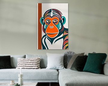 Kleurrijke aap in popart stijl van Imperial Art House
