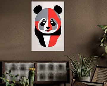 Geometrische panda in kleurvlakken van Imperial Art House