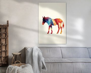 Geometric colourful horse silhouette by Imperial Art House