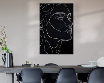 Minimalist portrait in line art