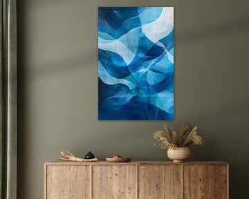 Blue abstract wave patterns by Imperial Art House