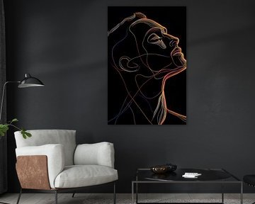 Abstract portrait in line drawing by Imperial Art House