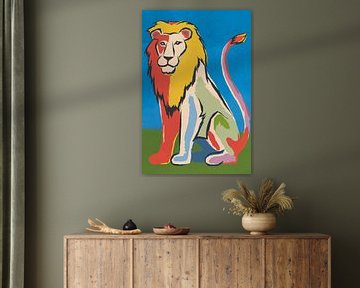 Kleurrijke leeuw in moderne kunst van Imperial Art House