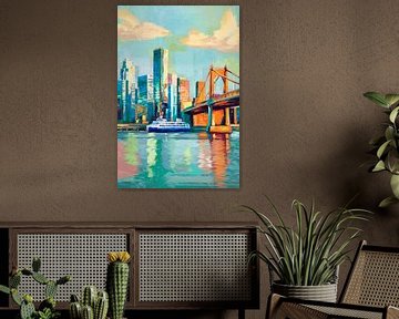 Kleurrijke stad met skyline van Imperial Art House