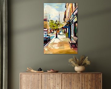 Kleurrijke stad in abstracte stijl van Imperial Art House