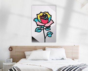 Kleurrijke digitale roos illustratie van Imperial Art House