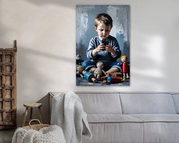 Kind speelt met smartphone van Imperial Art House