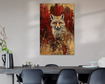 Expressive fox on abstract background by Imperial Art House