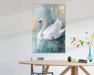 Elegante zwaan met gouden accenten van Imperial Art House