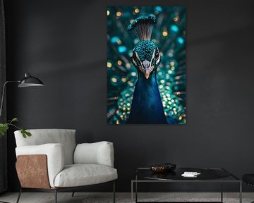 Kleurrijke pauw met intense blik van Imperial Art House