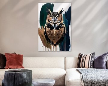 Hibou moderne et puissant sur toile sur Imperial Art House