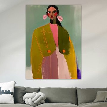 Colourful modern and abstract portrait with neon accents by Carla Van Iersel