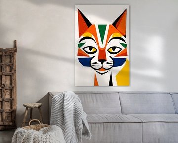 Buntes geometrisches Katzenbild von Imperial Art House