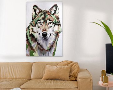Abstract wolf in colourful style by Imperial Art House