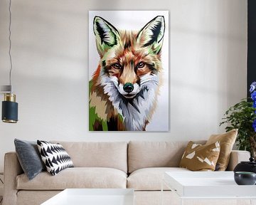 Peinture abstraite de renards colorés sur Imperial Art House