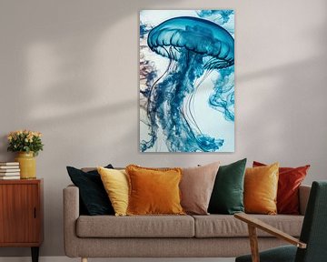 Quallen unter Wasser in Blau von Imperial Art House