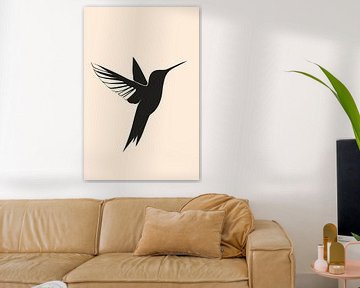 Minimalistische kolibrie silhouet kunst van Imperial Art House