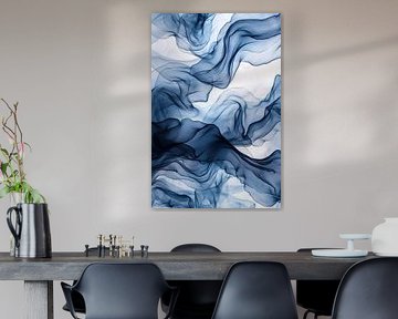 Formes ondulées abstraites bleues