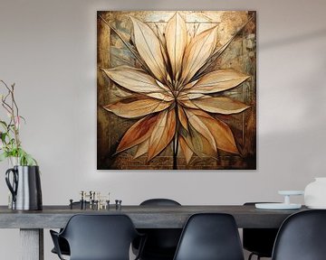 TW living - aardetinten - Lotus Abstract art 08 van TW living