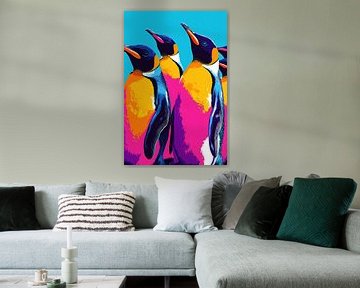 Kleurrijke pinguïns pop art van Imperial Art House