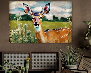 Colourful deer in nature by Imperial Art House