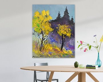 Twee gele bomen van pol ledent