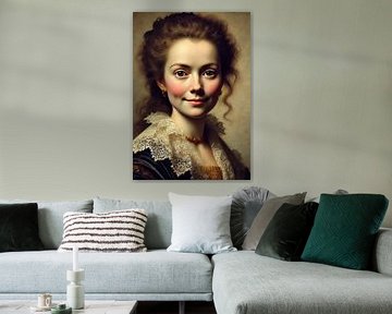 Portrait d'une jeune femme de style baroque