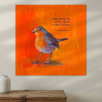 Das Rotkehlchen und der Gärtner Haiku Englisch