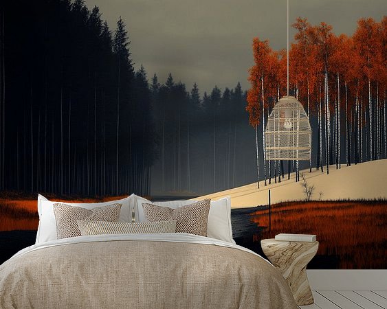 Voorbeeld van het werk in een kamer