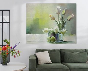 Stilleben. Vase mit Tulpen und Hyazinthen von Studio Pieternel