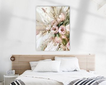 Abstracte Pioenrozen in Pastel