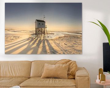 Drenkelingenhuisje Terschelling: Zonsondergang met Opwaaiend Zand in Pastelkleuren van KB Design & Photography (Karen Brouwer)