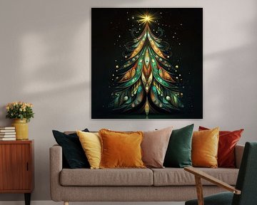 Weihnachtsbaum glitzernder Stern Weihnachten von Mel Digital Art