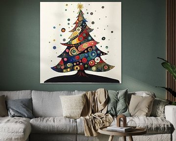 Christmas tree abstract art Christmas by Mel Digital Art