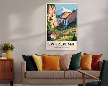 Zwitserland Vintage Reisposter van Poster Art Shop