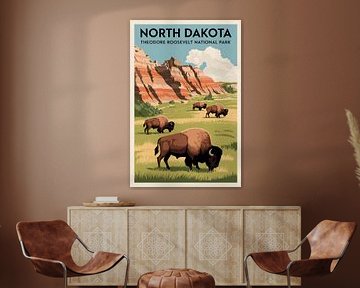 North Dakota Vintage Travel Poster von Poster Art Shop