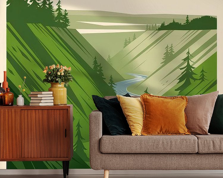 Voorbeeld van het werk in een kamer