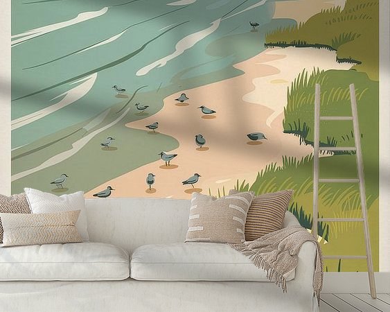 Voorbeeld van het werk in een kamer