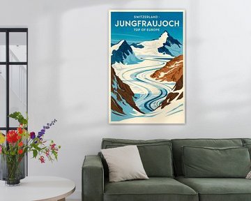 Jungfraujoch, Zwitserland Vintage Reisposter van Poster Art Shop